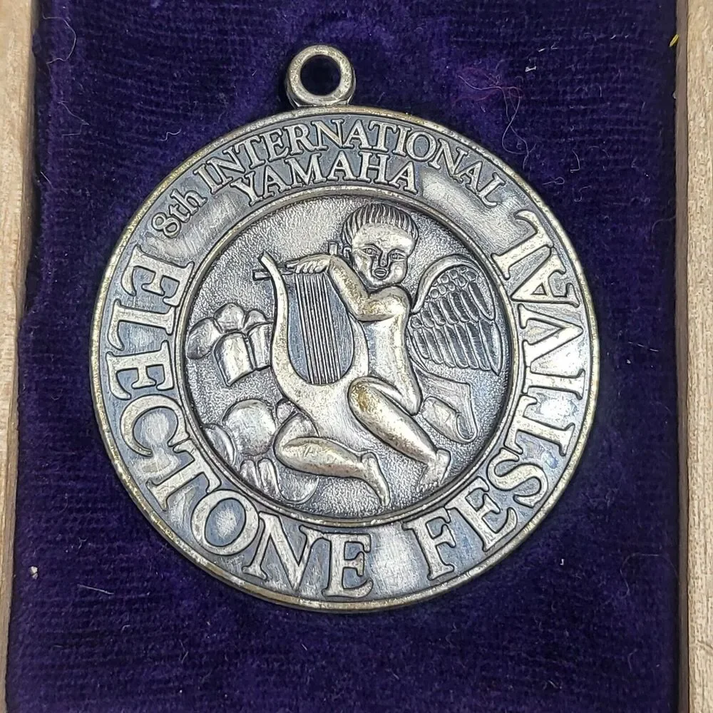 1971 8th International Yamaha Electone Festival Medal Pendant w/Box Vintage